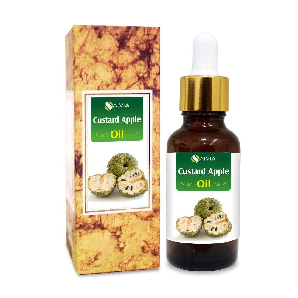 Salvia Natural Carrier Oils,Sun Care,Sunscreen Oil 10ml Custard Apple Seed Oil (Annona Squamosa) Natural Pure Carrier Oil Undiluted Prevents Premature Ageing & Greying, Heals Skin Issues, Reduces Acne